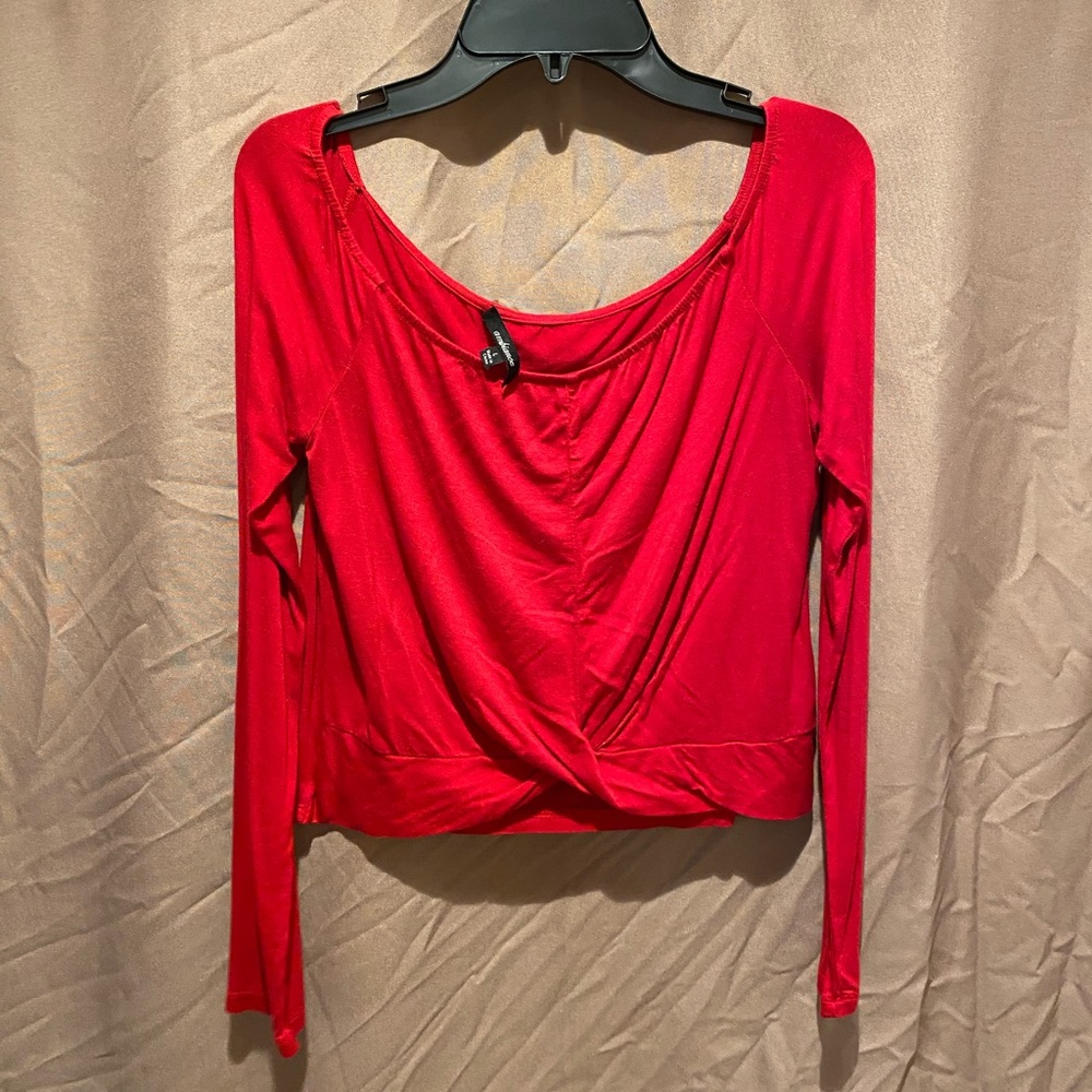 Red long sleeve crop top